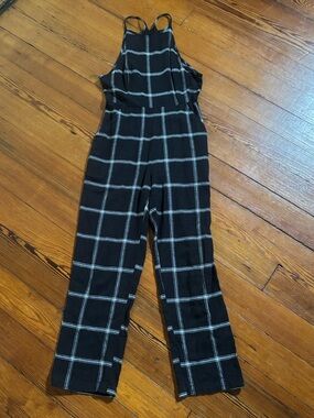 Urban Outfitters Black & White Windowpane Jumpsuit